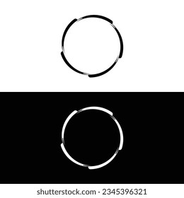 Black and white circle vector logo template design 