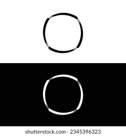 Black and white circle vector logo template design 