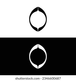 Black and white circle vector logo template design