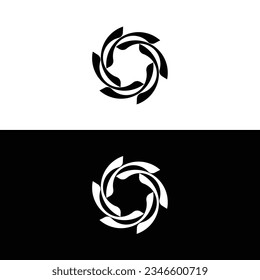 Black and white circle vector logo template design