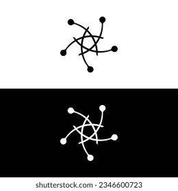 Black and white circle vector logo template design