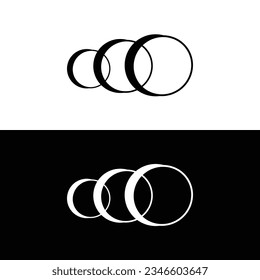 Diseño de la plantilla del logotipo del vector de círculo blanco y negro	