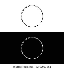Diseño de la plantilla del logotipo del vector de círculo blanco y negro	