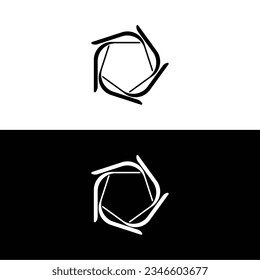 Diseño de la plantilla del logotipo del vector de círculo blanco y negro	