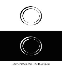 Black and white circle vector logo template design	