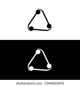 Black and white circle vector logo template design	