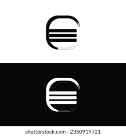 Black and white circle vector logo template design  