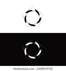 Black and white circle vector logo template design  