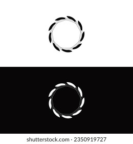 Diseño de la plantilla del logotipo del vector de círculo blanco y negro  