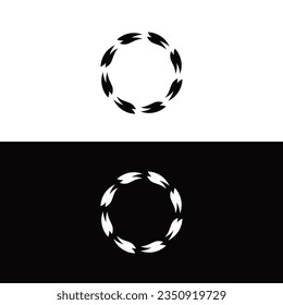 Black and white circle vector logo template design  