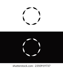 Black and white circle vector logo template design  