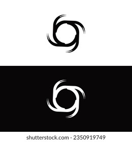 Black and white circle vector logo template design  