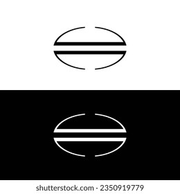 Schwarz-Weiß-Vektorgrafik-Logo-Design  