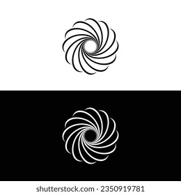 Black and white circle vector logo template design  
