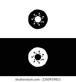 Black and white circle vector logo template design  