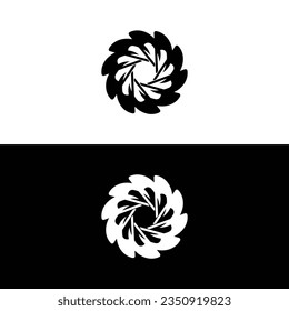 Black and white circle vector logo template design  