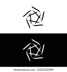 Black and white circle vector logo template design