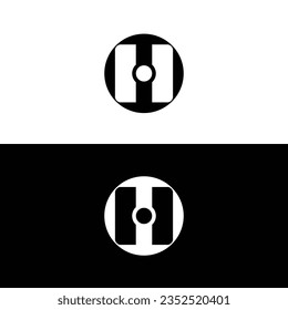 Black and white circle vector logo template design