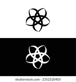 Black and white circle vector logo template design