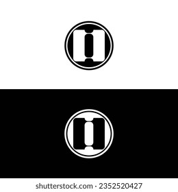 Black and white circle vector logo template design