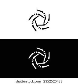 Diseño de la plantilla del logotipo del vector de círculo blanco y negro