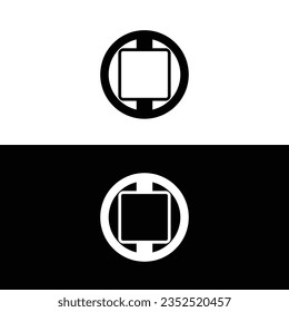 Black and white circle vector logo template design