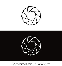 Black and white circle vector logo template design	