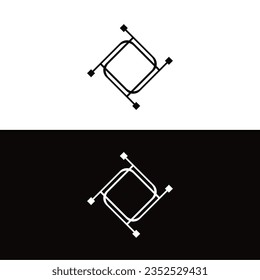 Diseño de la plantilla del logotipo del vector de círculo blanco y negro	
