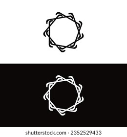 Black and white circle vector logo template design	