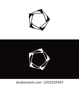 Black and white circle vector logo template design	