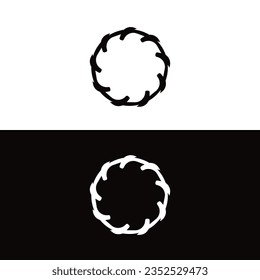 Diseño de la plantilla del logotipo del vector de círculo blanco y negro	