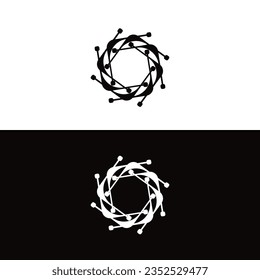 Black and white circle vector logo template design	