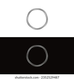 Black and white circle vector logo template design	
