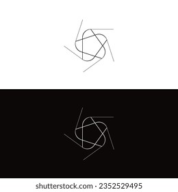 Black and white circle vector logo template design	
