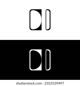 Black and white circle vector logo template design	