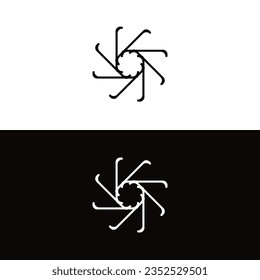Black and white circle vector logo template design	