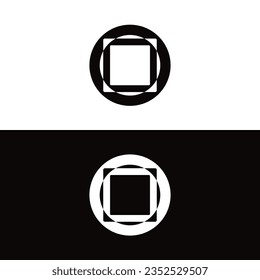 Black and white circle vector logo template design	