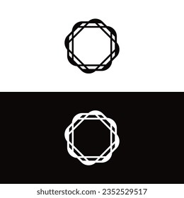 Black and white circle vector logo template design	