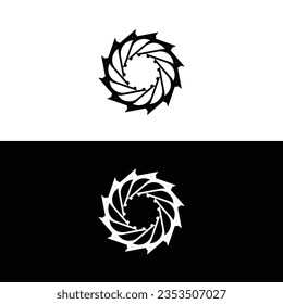 Black and white circle vector logo template design	