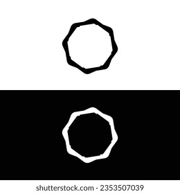 Black and white circle vector logo template design	