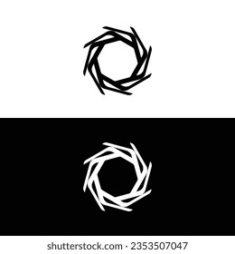 Black and white circle vector logo template design	