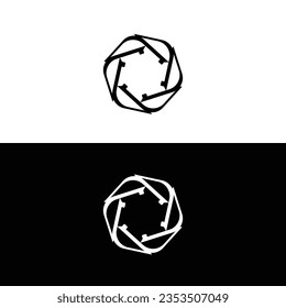 Schwarz-Weiß-Vektorgrafik-Logo-Design	