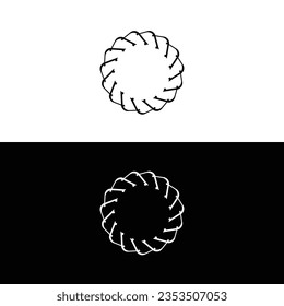 Diseño de la plantilla del logotipo del vector de círculo blanco y negro	