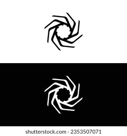 Diseño de la plantilla del logotipo del vector de círculo blanco y negro	
