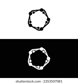 Black and white circle vector logo template design	