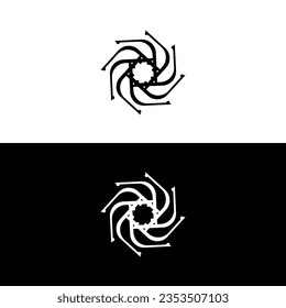 Black and white circle vector logo template design	