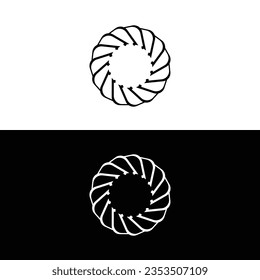 Black and white circle vector logo template design	