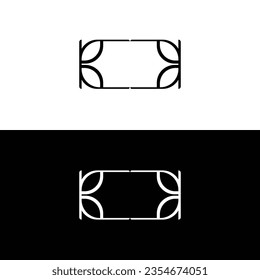 Diseño de la plantilla del logotipo del vector de círculo blanco y negro	