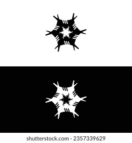 Black and white circle vector logo template design	