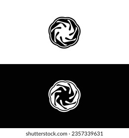 Black and white circle vector logo template design	